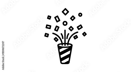 A stylized, flat vector illustration of a handgun, presented in black against a light gray background.