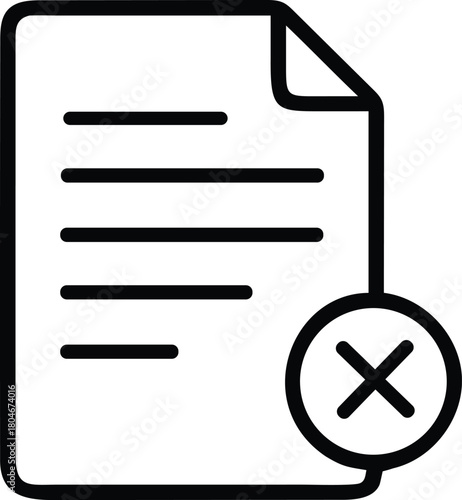Delete document outline icon  