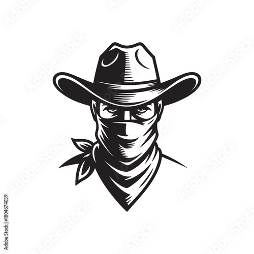 Vintage Cowboy Logo Design Vector Template