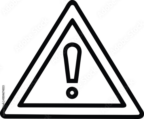warning triangle sign with exclamation mark outline icon