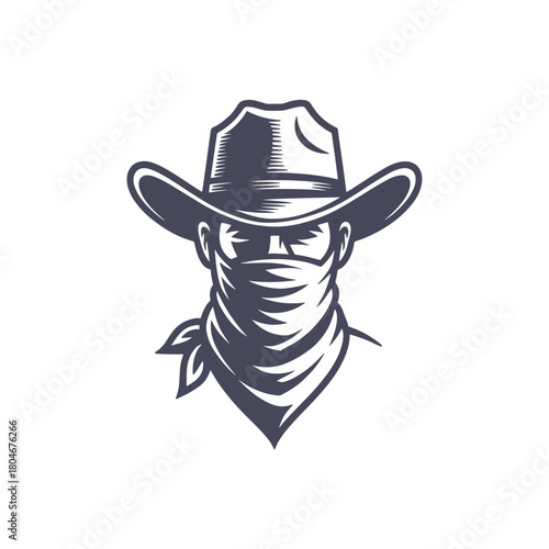 Vintage Cowboy Logo Design Vector Template