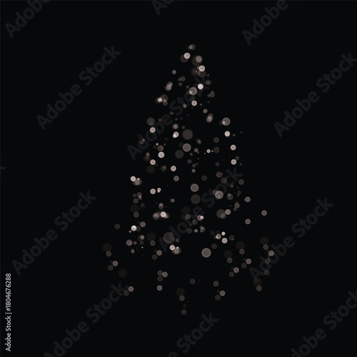 A glowing Christmas tree made of warm lights on a black background for holiday decorations, winter banners, and New Year's compositions. Vector