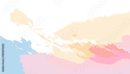 Abstract Pastel Brush Stroke Composition with Soft Blended Colors in Fluid Artistic Style