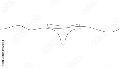 Minimalist lingerie drawing thong underwear fashion illustration