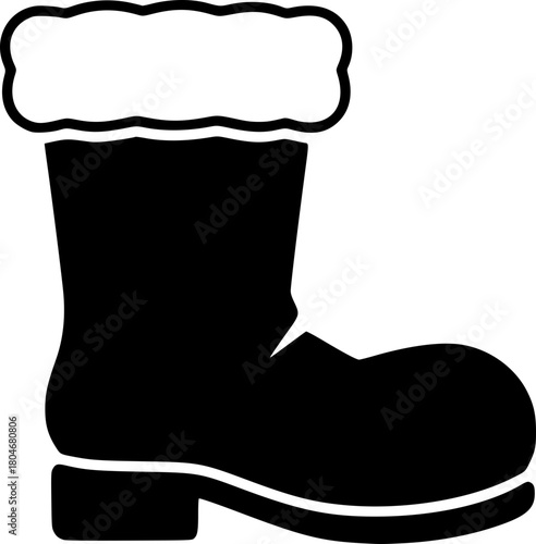 Winter Snow Boot Silhouette Icon