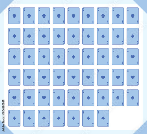 Vector illustration of grid of playing cards