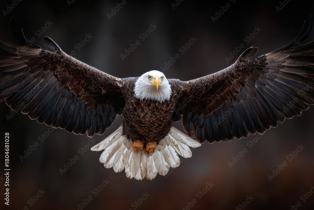Fototapeta premium Majestic eagle soaring through the air with wings fully spread