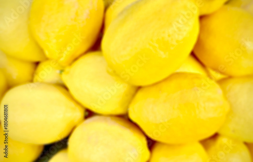 Photography Blurred yellow lemon image for background use.