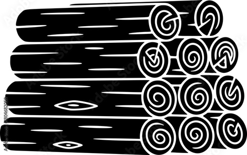 Stacked Log Pile or Firewood Icon