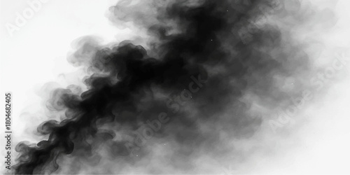 Dramatic white smoke texture against a dark black abstract background
