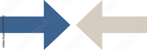 Opposing directional arrows facing each other, visual concept