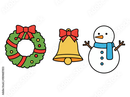 Christmas Icons Set Vector