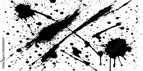 Black grunge ink splat texture vector design element background