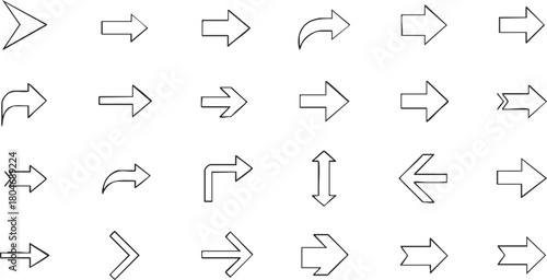 Collection of Hand Drawn Arrows for Navigation and Design Elements
