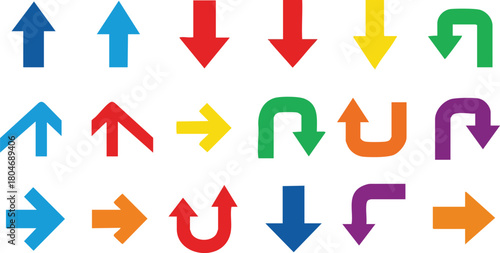 Colorful Arrow Set A Versatile Vector Collection for Design and Navigation