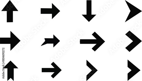 Collection of Diverse Arrow Designs on White Background
