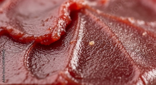Macro detail of Goiabada (guava paste) texture glossy and firm.