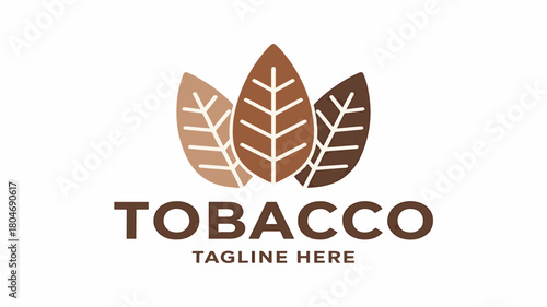 Tobacco leaves vector logo minimalist flat design isolated on white background for branding and product design