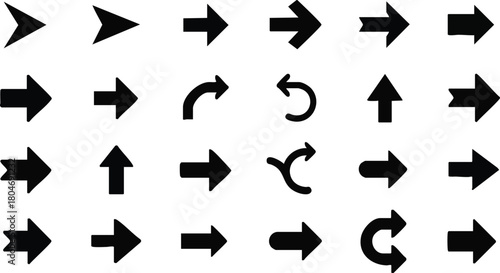 Assorted Black Arrows A Versatile Collection for Design and Navigation
