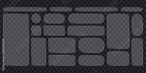 Glass UI frames icon vector. Realistic glass windows for interface and callouts symbol. vector illustration.