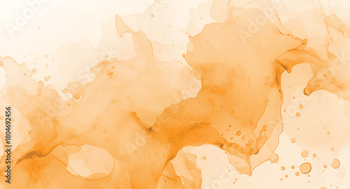 Abstract watercolor background in shades of orange, creating a soft and dreamy effect with flowing shapes and subtle textures, perfect for adding a touch of artistic flair to designs
