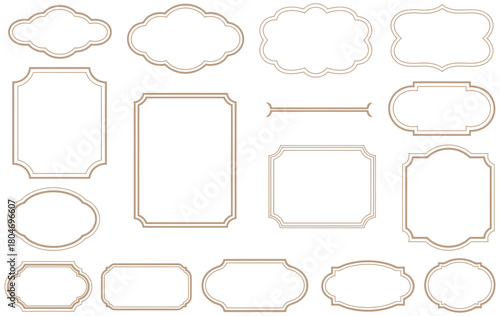 Vintage Frames and Decorative Label Shapes with Classic Ornamental Borders