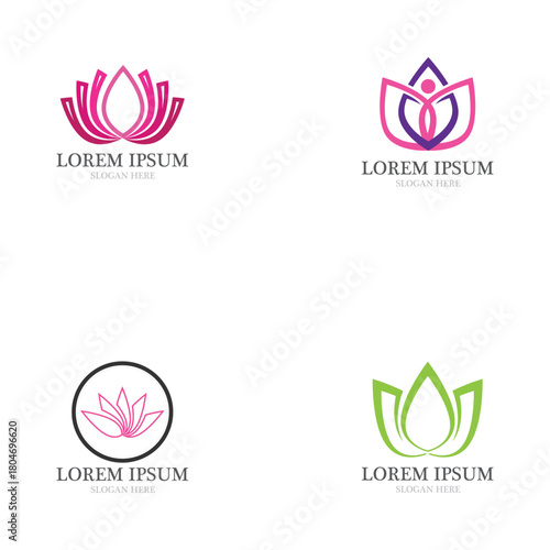  lotus flower logo and symbol  icon