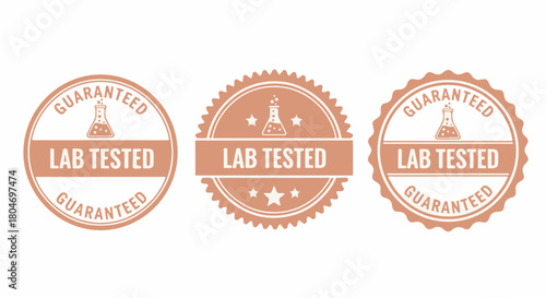Lab Tested Guaranteed quality seals badges set isolated vector on white background