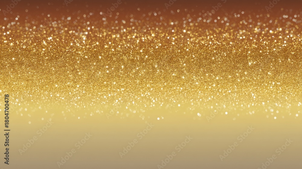Obraz premium Shimmering Gold Glitter Background with Gradual Transition from Bright Sparkles to Soft Warm Tones for Elegant Design Projects and Celebrations