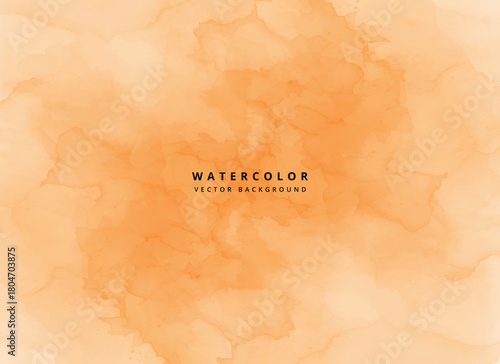 Abstract watercolor background with orange hues, creating a soft and dreamy texture, perfect for adding a touch of artistic flair to any design project, isolated on