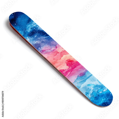 A watercolor painting of Nail File, vector illustration on white background.