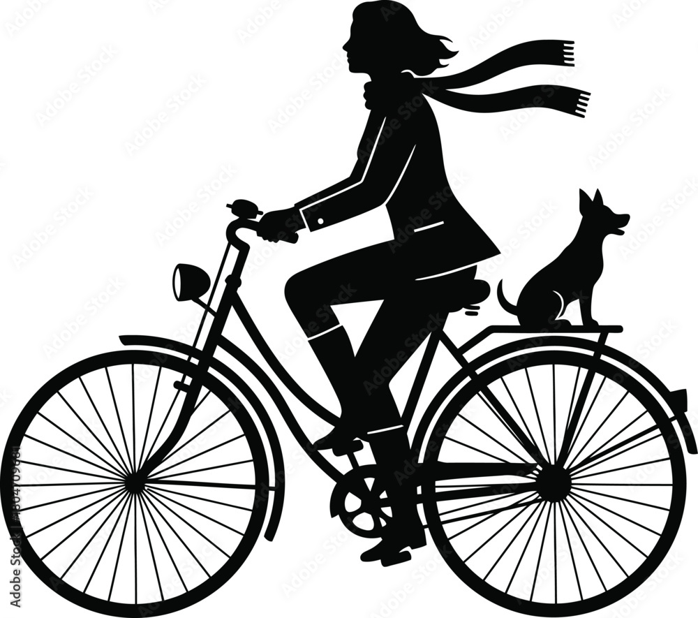 Obraz premium Bicycle silhouette vector illustration