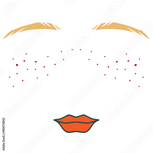 clipart of a freckled face