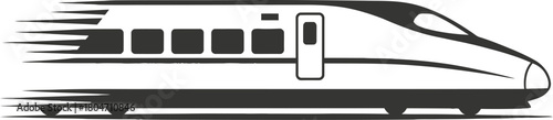 High-speed train silhouette vector illustration
