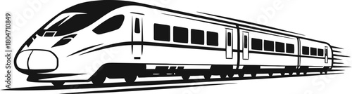 High-speed train silhouette vector illustration