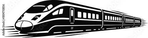 High-speed train silhouette vector illustration