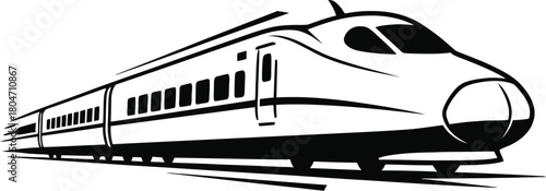High-speed train silhouette vector illustration