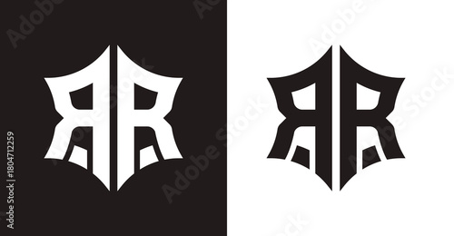 RR Letter Logo Design. Geometric RR Hexagon Letter Monogram Logo Design