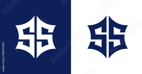 SS Letter Logo Design. Geometric SS Hexagon Letter Monogram Logo Design