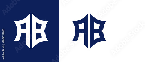  AB Letter Logo Design. Geometric AB Hexagon Letter Monogram Logo Design