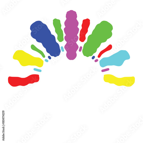 amazing rainbow afro clown hair clipart vector	