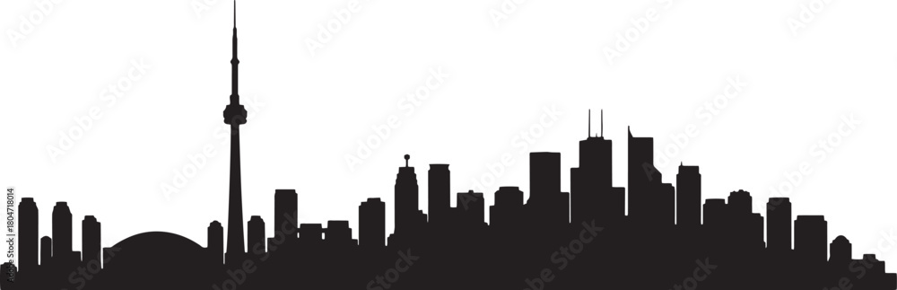 Naklejka premium Toronto Ontario Canada cityscape silhouette skyline featuring architecture landmarks