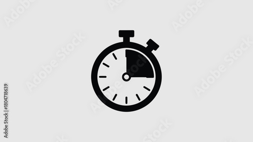 Stopwatch icon in simple flat style vector illustration of timer symbol isolated on white background