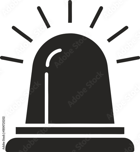 emergency siren silhouette vector illustration on white background
