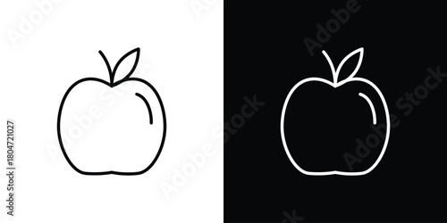 Apple icons. Vector black and line icon, EPS10