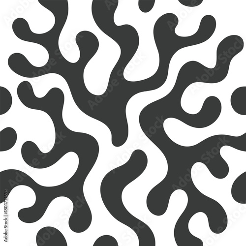 Graceful flowing coral shapes arranged into smooth natural repetition Seamless Pattern Design
