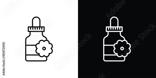 Bach flowers icons. Vector black and line icon, EPS10
