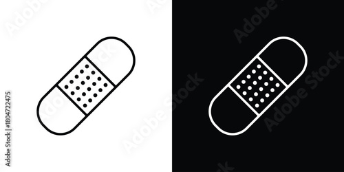 Band aid icons. Vector black and line icon, EPS10