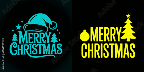 Creative Christmas design with festive elements and vibrant colors