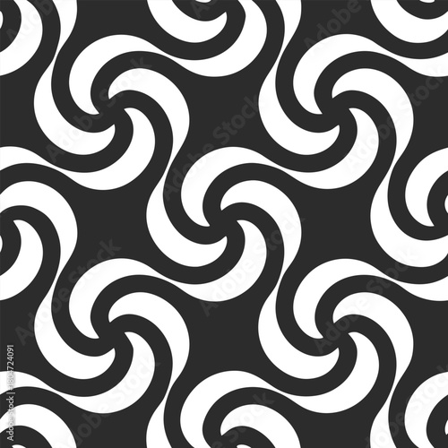 Organic wave cluster shapes arranged into rhythmic inspired motion Seamless Pattern Design
